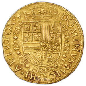 Monnaie - Pays-Bas Espagnols Philippe II - Réal Or Bruges - Comté de Flandre-Revers