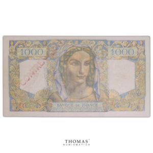 Billet - France Faux 1000 Francs Minerve et Hercule - Ceslaw Bojarski - Contremarque-Revers