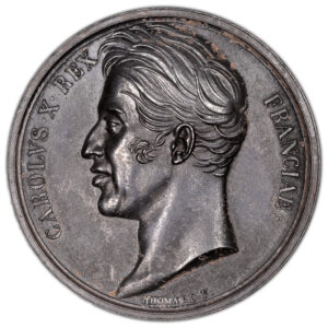 Médaille - France Charles X - Médaille en argent dans son écrin ancien - 1825-Avers