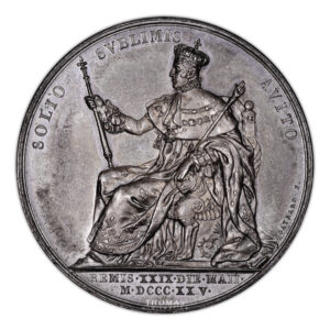 Médaille - France Charles X - Médaille en argent dans son écrin ancien - 1825-Revers