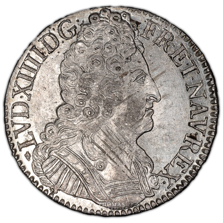 Monnaie - France Louis XIV - Écu aux 3 Couronnes - 1713 - H La Rochelle-Avers