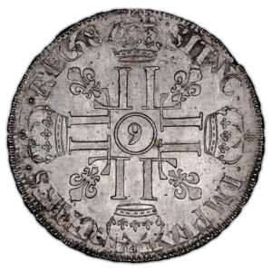 Coin - France Louis XIV - Écu aux 8 L - 1692 - 9 Rennes - reverse
