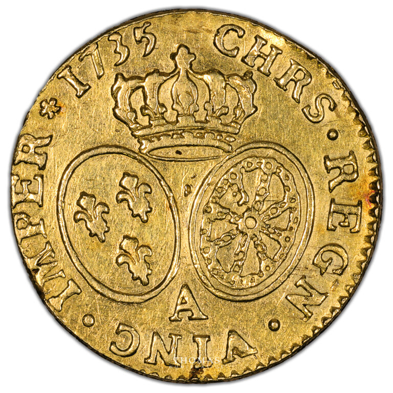 Coin - France Louis XV - Gold -  Louis d'or aux Lunettes - 1735 A Paris reverse