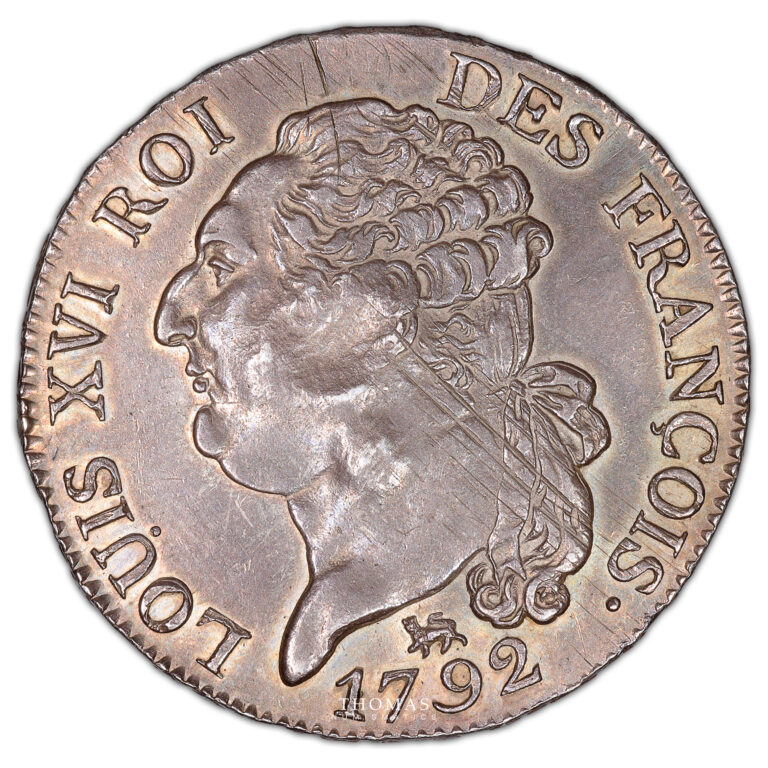 Monnaie - France Louis XVI Demi-Écu d'argent Constitutionnel contremarqué de la couronne Royale - 1792 An 4 A Paris-Avers