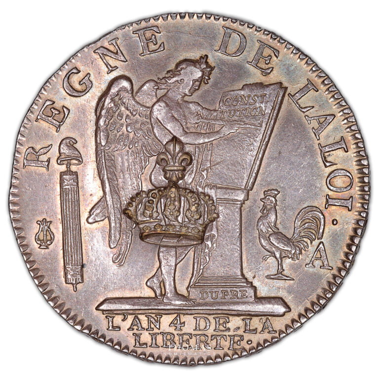 Monnaie - France Louis XVI Demi-Écu d'argent Constitutionnel contremarqué de la couronne Royale - 1792 An 4 A Paris-Revers