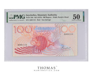 Banknotes - Seychelles - 100 rupees -  Monetary Authority - Treasure shipwreck M.V. Aeolian Sky obverse