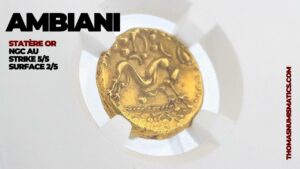 Gauloise – Statère Ambiani or – NGC Ch AU-Couverture