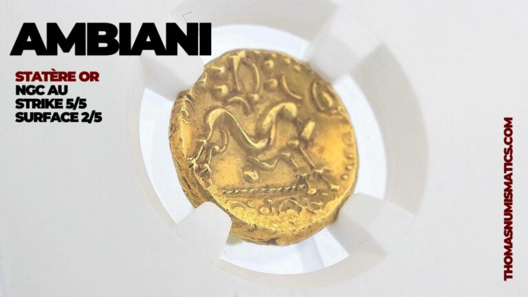 Gauloise – Statère Ambiani or – NGC Ch AU-Couverture