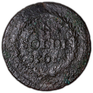 Corsica coin- 4 Soldi à la tête de Maure - 1765 Murato - Inverted 4 - Rare obverse