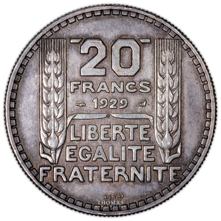 Coin - France 20 Francs Turin - 1929 Cupro-Alu Silvery reverse