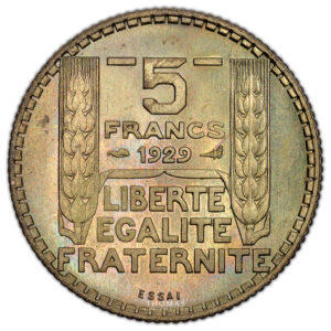 Coin - France - Essai 5 Francs Turin - 1929 - Cupro-Aluminium obverse