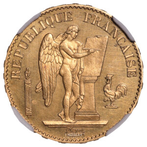 Coin - France Génie - Gold - 20 Francs Or - 1877 A Paris - NGC Proof Details cleaned obverse