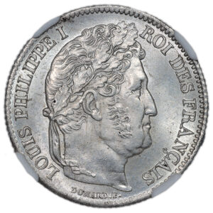 Monnaie France - Louis Philippe - 1 Franc Argent - 1836 A Paris - NGC MS 64-Revers