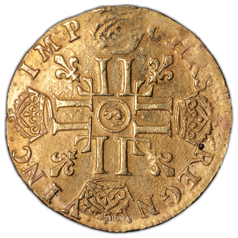 Monnaie France - Louis XIV - Louis d'or à la mèche Longue - 1652-Revers