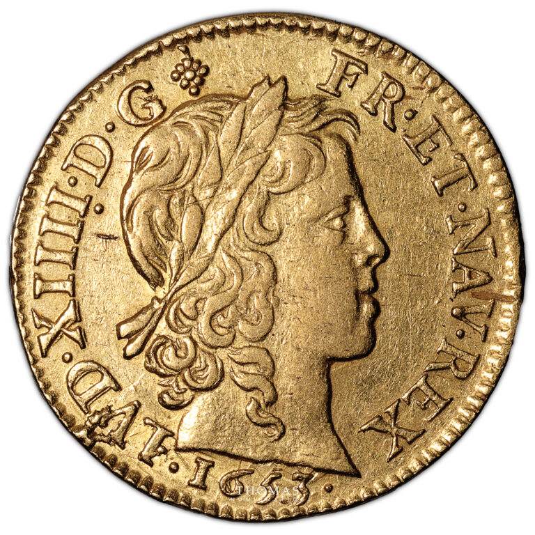 Coin France - Louis XIV - Gold -  Louis d'or à la mèche longue - 1653 A Paris obverse