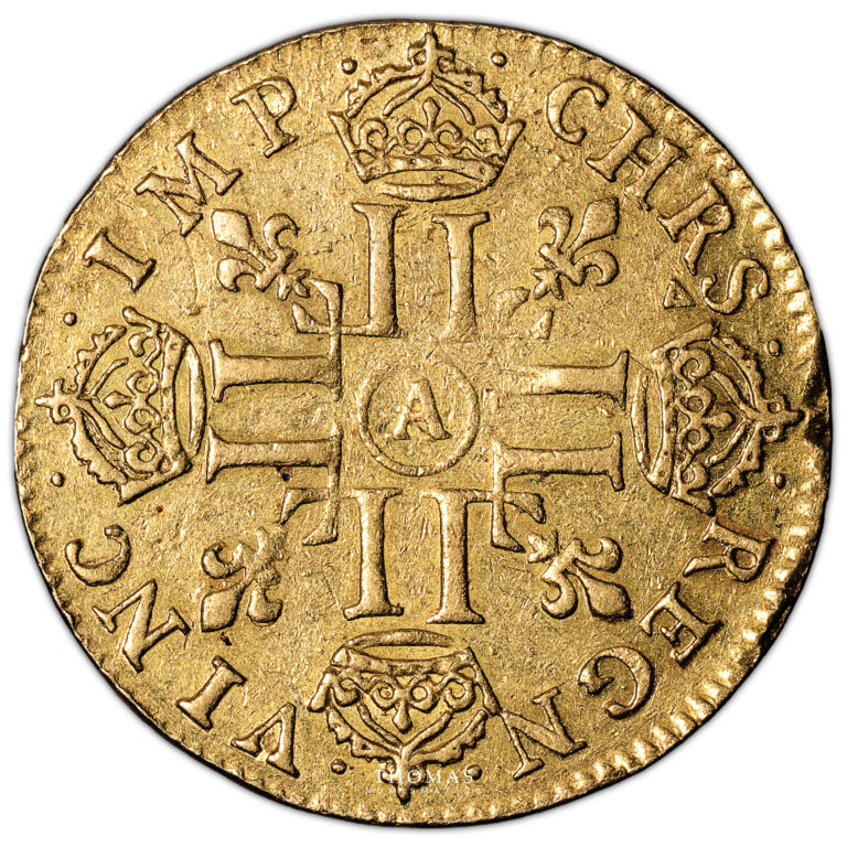 Coin France - Louis XIV - Gold -  Louis d'or à la mèche longue - 1653 A Paris reverse