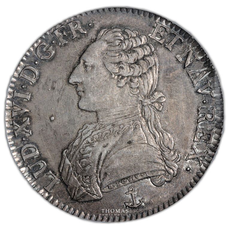 coin France - Louis XVI - Écu aux branches d'olivier - 1789 H La Rochelle - PCGS AU 55 obverse