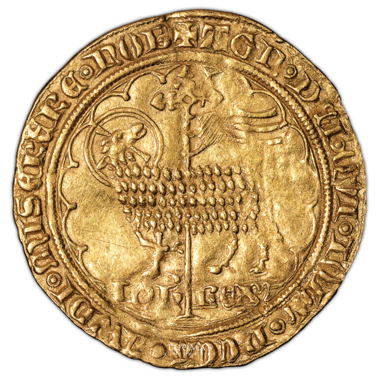 Monnaie France - Mouton d'or - Jean II le Bon - 1355-Avers