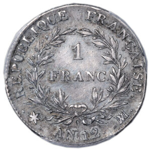 Monnaie - France Napoléon Ier - 1 Franc Argent - An 12 MA Marseille - PCGS AU 50-Avers