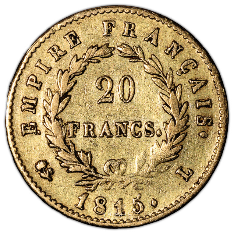 Monnaie France - Napoléon Ier - 20 Francs - 1815 L Bayonne - Cent Jours-Revers