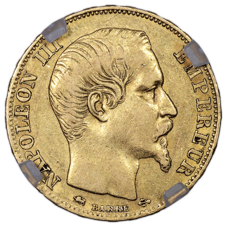 Gold - Coin France - Napoléon III - 20 Francs 1855 - D/A Lyon/Paris - Geni XF Scratch obverse