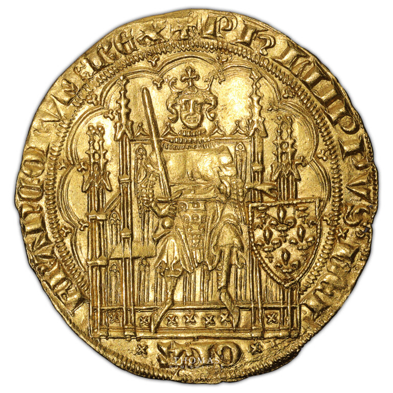 Coin - France Philippe VI - Gold - Écu d'or à la Chaise - Legend error PHLIIPPVS