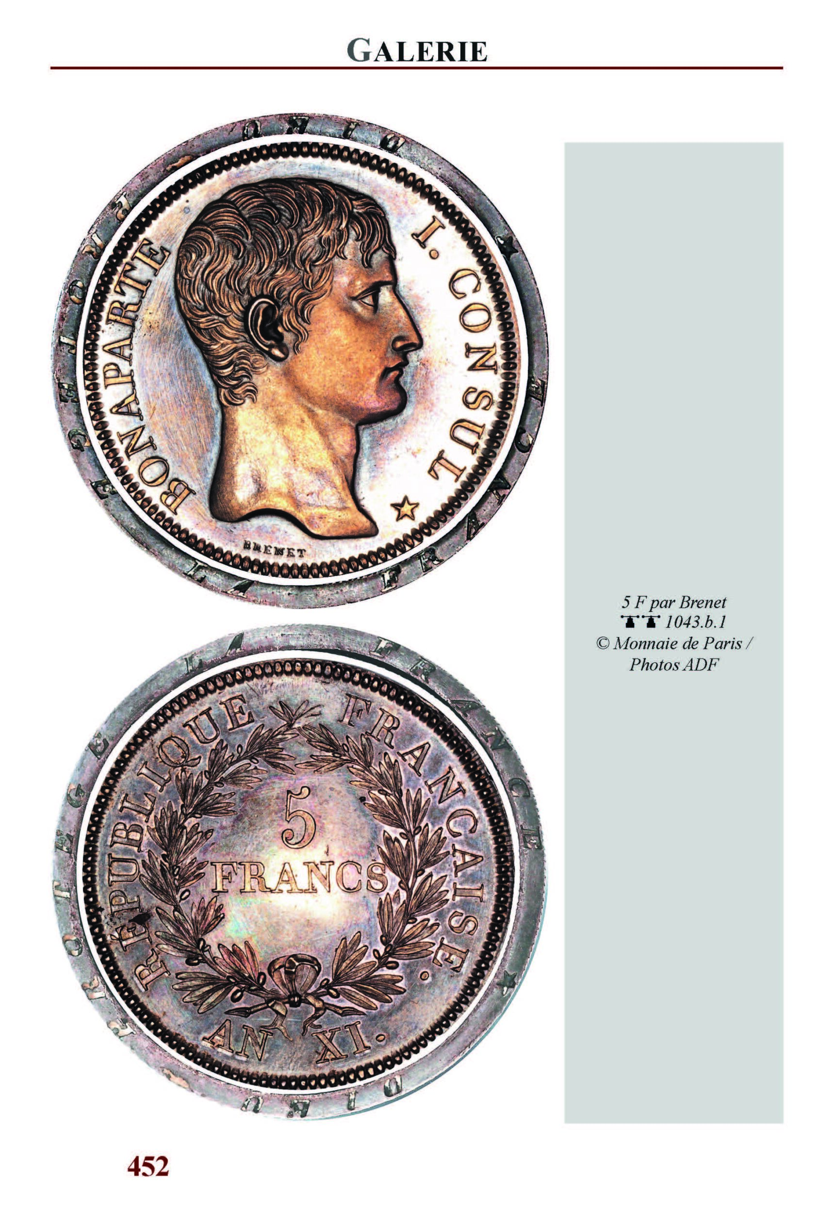 extrait livre numismatique Franc Bonaparte