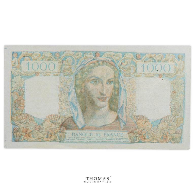 Billet France - 1000 Francs type 1945 - Minerve et Hercule - Faux annulé 21-02-1946-Revers