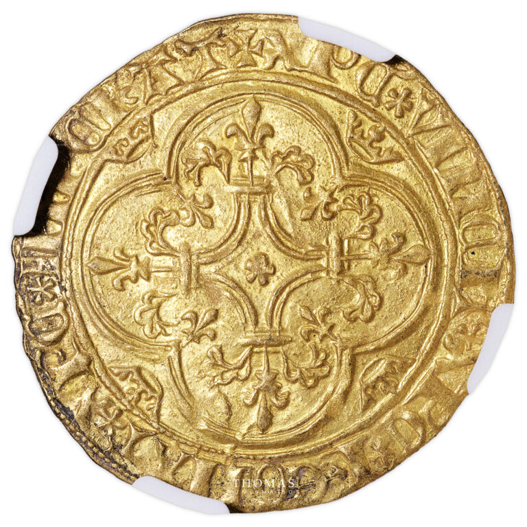 Monnaie France - Charles VI - Écu d'or à la Couronne - NGC MS 64-Revers