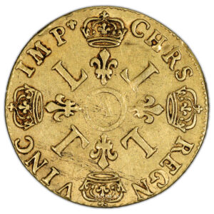 Coin France - Louis XIV - Gold - Double Louis d'or aux 4 L - 1698 A Paris reverse