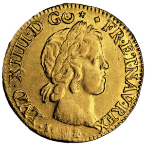 Monnaie France - Louis XIV - Louis d'or à la mèche courte - 1652 D Lyon-Avers
