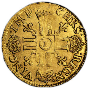 Monnaie France - Louis XIV - Louis d'or à la mèche courte - 1652 D Lyon-Revers