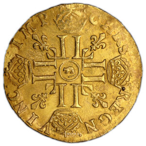 Monnaie France - Louis XIV - Louis d'or à la mèche Longue - 1652 - Arras-Revers