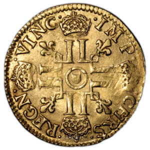 Coin France - Louis XIV - Gold Louis d'or à la mèche courte - 1652 D Lyon reverse