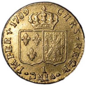 Coin France - Louis XVI - gold Louis d'or à la tête nue - 1789 I Limoges reverse