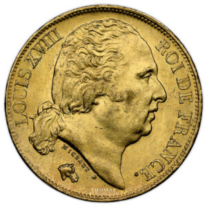 Coin France - Louis XVIII - Gold 20 Francs Or - 1817 A Paris - NGC MS 63 obverse