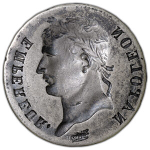 Monnaie France - Napoléon Ier - 1 Franc - 1807-1814 - Frappe Incuse - Argent-Avers