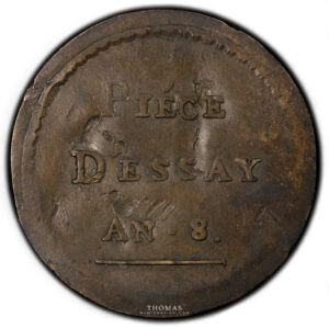 Module Essai (Pattern) - Bronze - Year 8 Paris - PCGS AU Details reverse