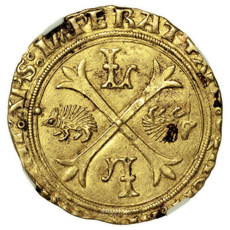 Coin – France Louis XII – Gold - Ecu d’or aux porcs-épics - Paris – NGC MS 61- reverse