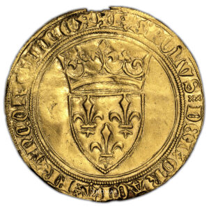 Coin France - Charles VI - Ecu d'or à la couronne - Tournai obverse