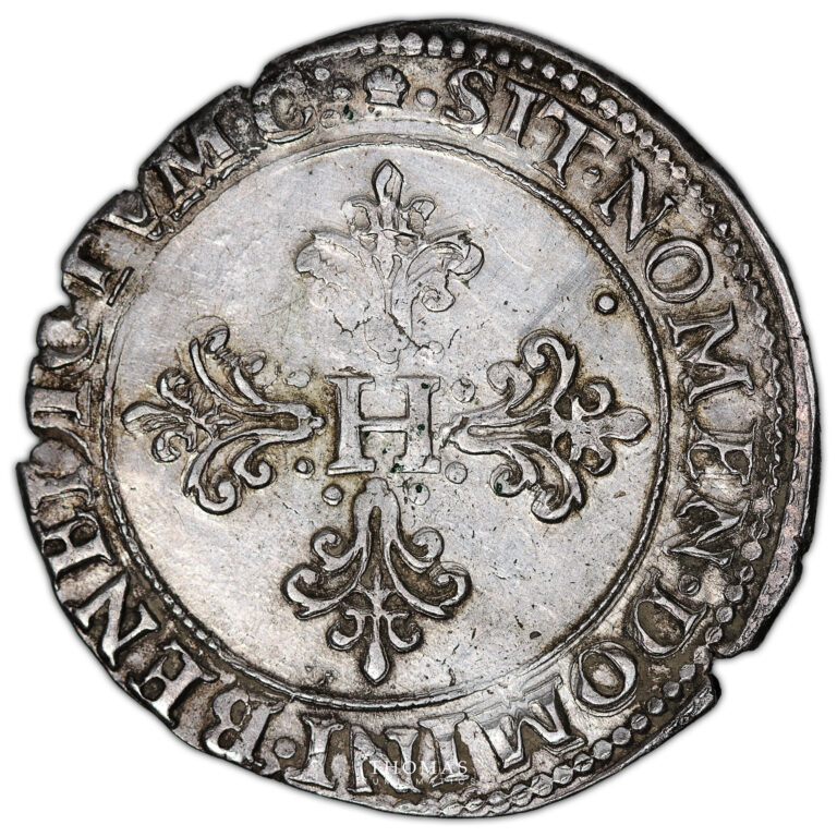 Monnaie France - Henri III - Franc au col fraisé - 1583 M Toulouse-Revers