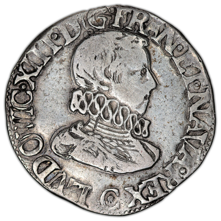 Monnaie France - Louis XIII - Demi Franc tête nue - 1617 C Saint-Lô-Avers