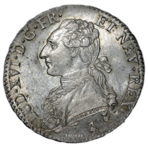 Monnaie France - Louis XVI – 1:2 Écu aux branches d’olivier – 1783 A Paris-Avers