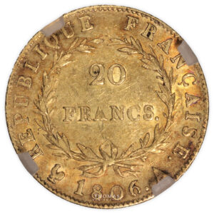 Monnaie France - Napoléon Ier - 20 Francs Or - 1806 A Paris-revers