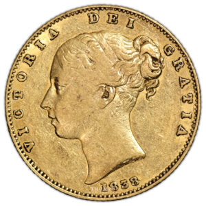 Monnaie Grande Bretagne - Souverain Or - Victoria - 1838 - Type écusson-Avers