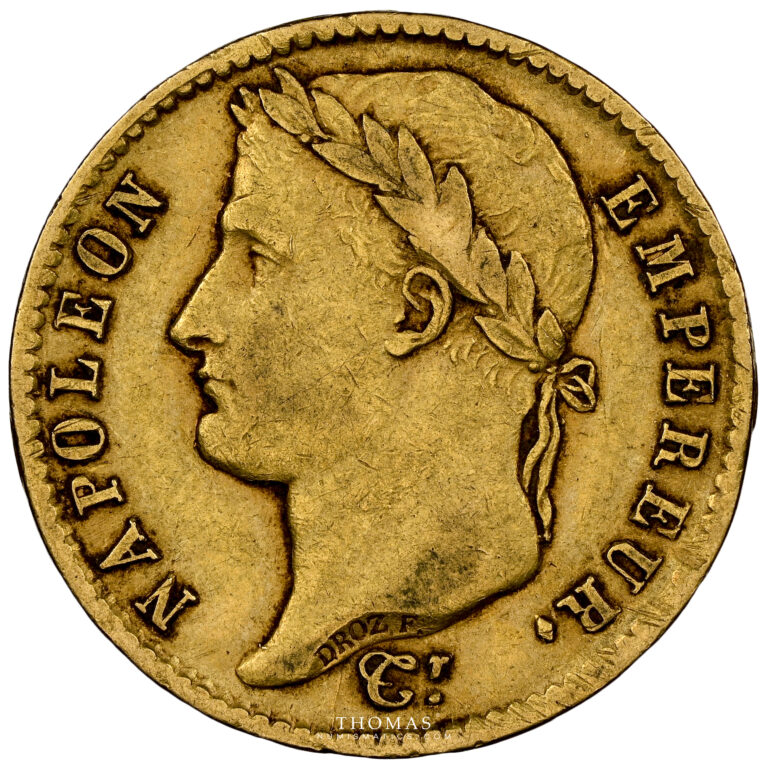 Coin France -Napoléon Ier - Gold - 20 francs or 1813 U Turin - 919 examples obverse