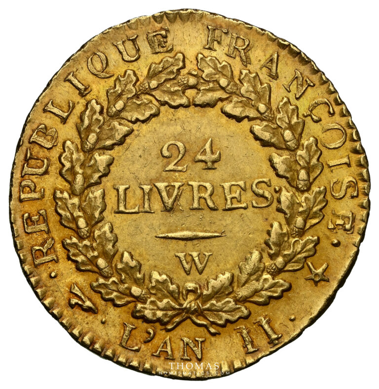 Gold - 24 livres or 1793 W Lille NGC MS 62-1