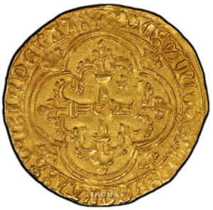 Coin France - Charles VII - Gold - Royal d'or - La Rochelle reverse