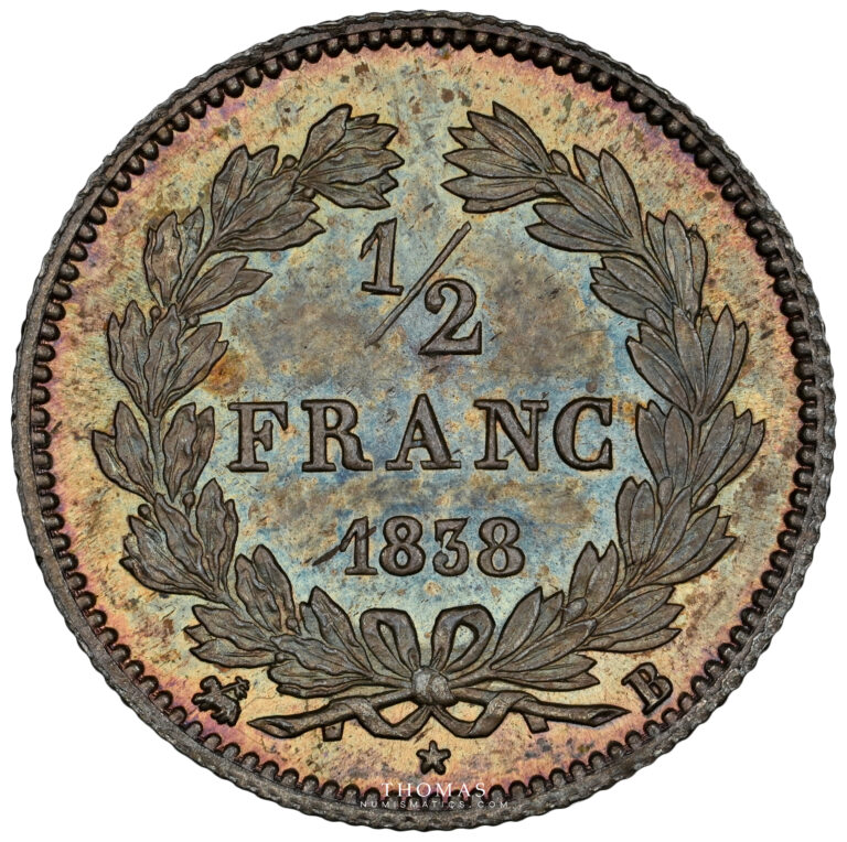 Coin France - Louis Philippe Ier - Half Franc 1838 B Rouen - NGC MS 67 reverse