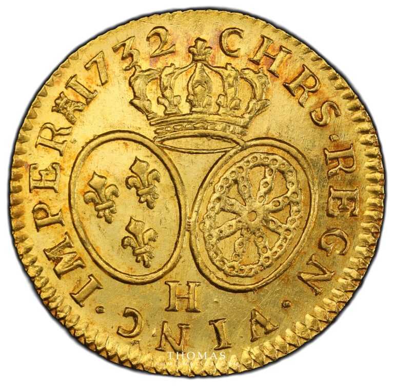 Coin -  France - Louis XV - Gold - Louis d'or aux lunettes - 1732 H La Rochelle reverse